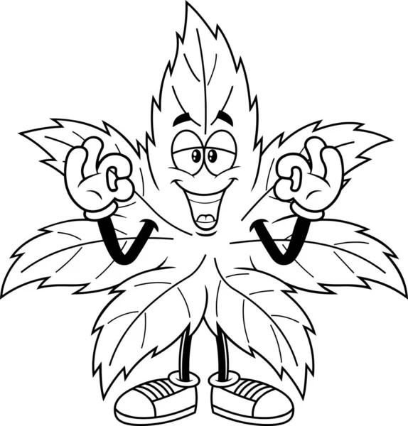 Ilustración Vectorial Del Cannabis Dibujos Animados — Archivo Imágenes Vectoriales