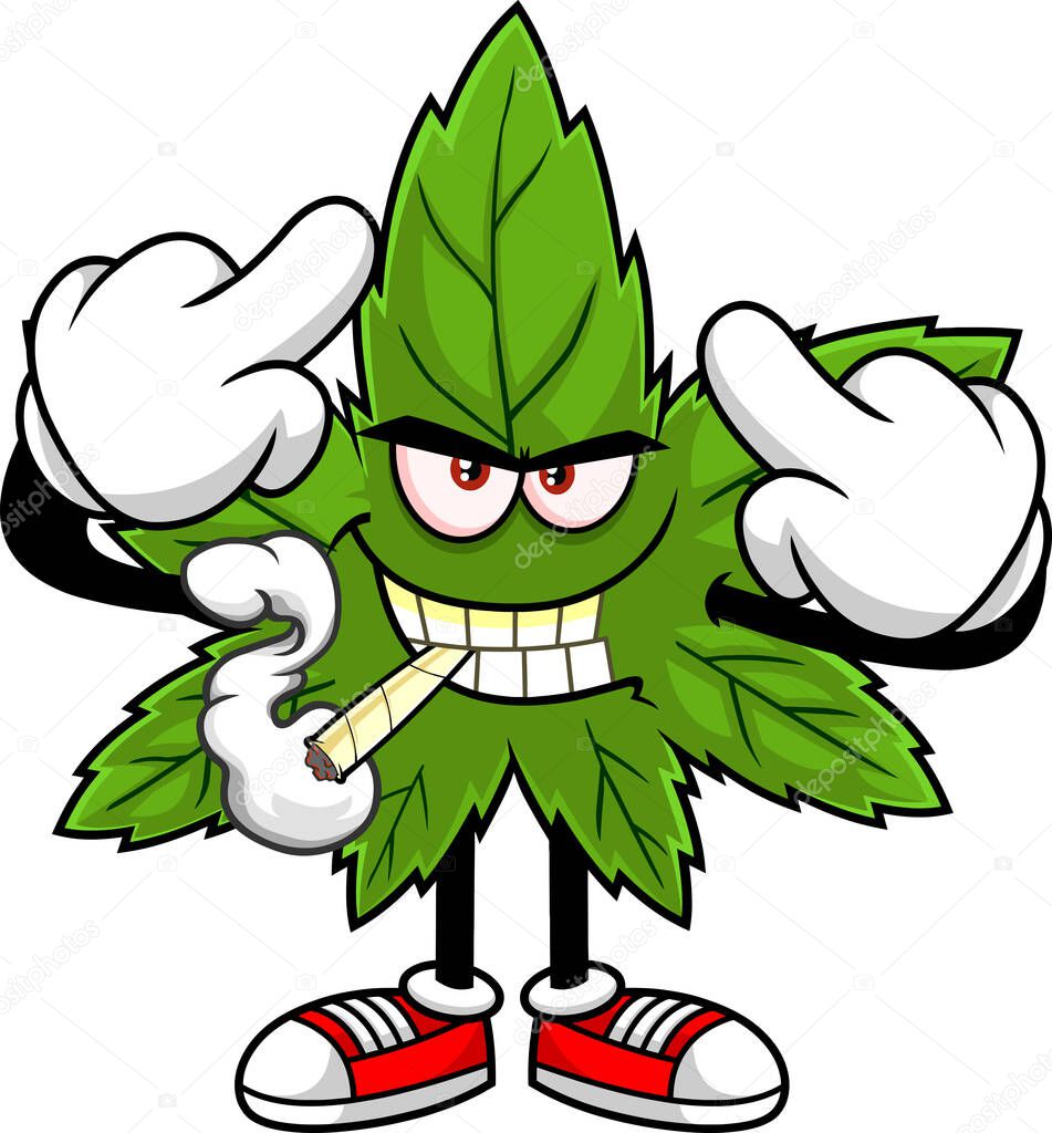 vector illustration of cartoon cannabis
