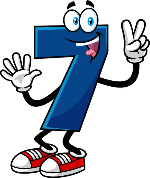 Numero Sette Cartoon Character Web Icon Semplice Illustrazione Vettoriale — Vettoriale Stock