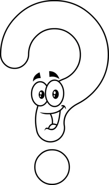 Lindo Signo Interrogación Icono Web Personaje Dibujos Animados Simple Ilustración — Vector de stock