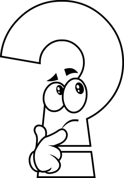 Lindo Signo Interrogación Icono Web Personaje Dibujos Animados Simple Ilustración — Archivo Imágenes Vectoriales
