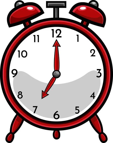 Cartoon Classic Red Alarm Clock Vector Hand Drawn Illustration Isolated — Διανυσματικό Αρχείο