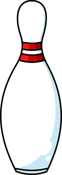 Cartoon Bowling Pin Vorhanden Vector Hand Gezeichnete Illustration Isoliert Auf — Stockvektor