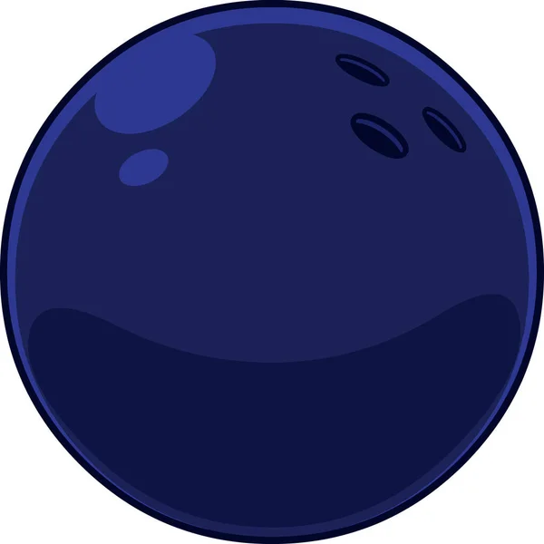 Cartoon Dark Blue Bowling Ball Vector Hand Drawn Illustration Isolated — Stok Vektör