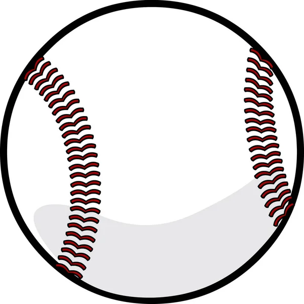 Tecknad Basebollboll Vektor Hand Tecknad Illustration Isolerad Transparent Bakgrund — Stock vektor