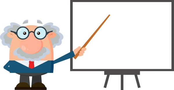 Профессор Карикатуры Знаком Пожилого Человека — стоковый вектор
