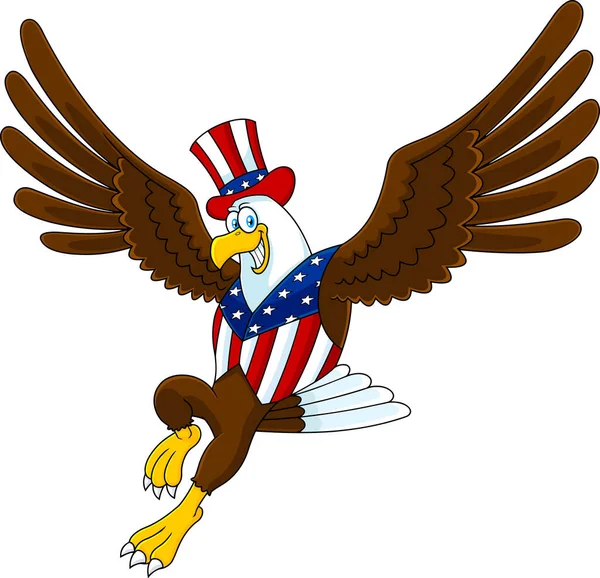Vektor Illustration Eines Adlers Mit Einer Flagge Der Usa — Stockvektor