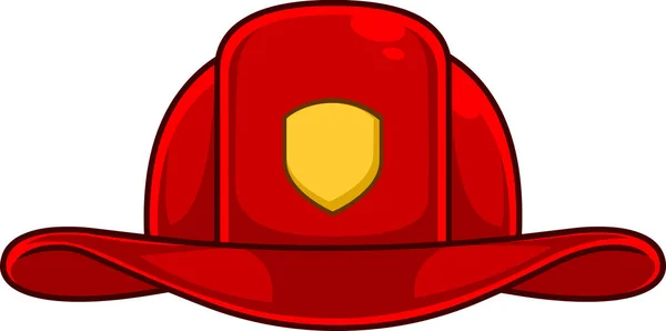 Casco Bombero Rojo Dibujos Animados Ilustración Dibujada Mano Trama Aislada — Vector de stock