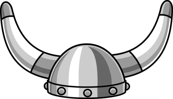 Cartoon Viking Helm Met Hoorns Raster Hand Getekend Illustratie Geïsoleerd — Stockvector