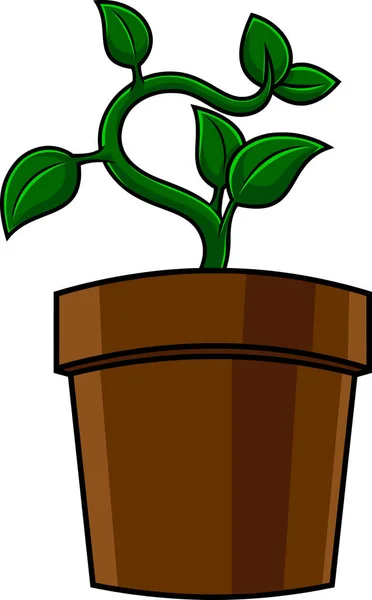Ilustración Una Planta Una Maceta Sobre Fondo — Vector de stock