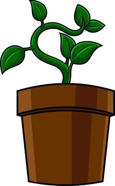 Ilustração Uma Planta Pote Fundo — Vetor de Stock