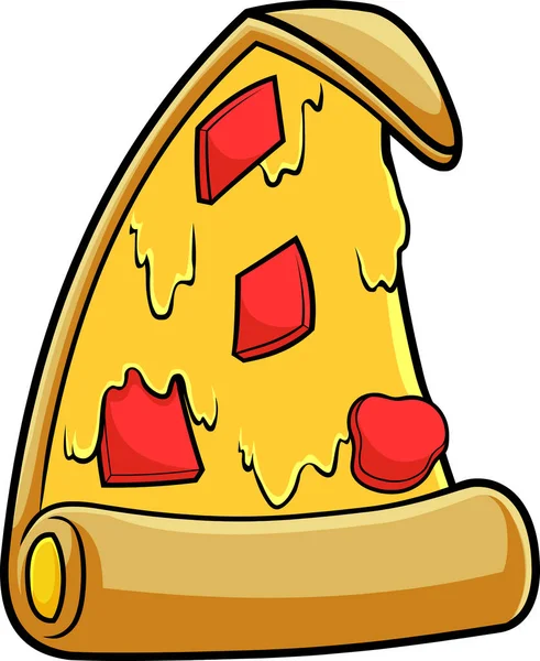 Illustration Einer Pizzascheibe Hintergrund Nahaufnahme — Stockvektor