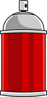 Çizgi film Kırmızı Sprey Şişe. Vektör El Çizimi Görünümü Şeffaf Arkaplanda İzole Edildi