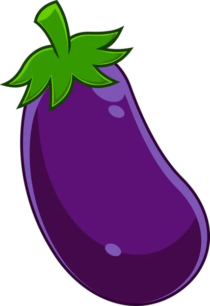 Cartoon Fresh Egg Plant Rastrové Ručně Kreslené Ilustrace Izolované Průhledném — Stockový vektor