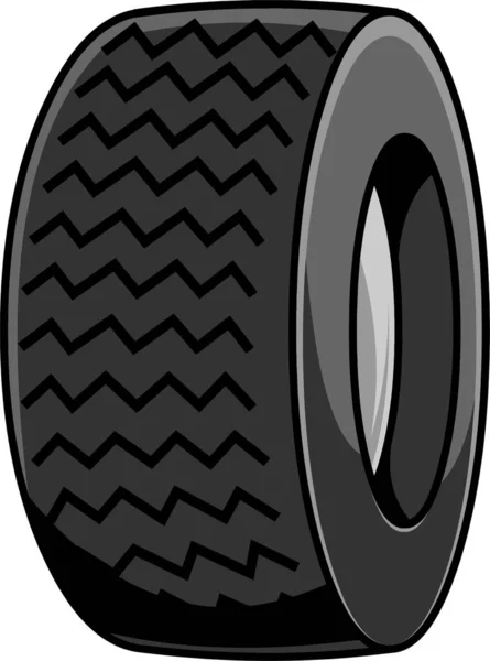 Cartoon Tire Car Illustration Dessinée Main Raster Isolé Sur Fond — Image vectorielle