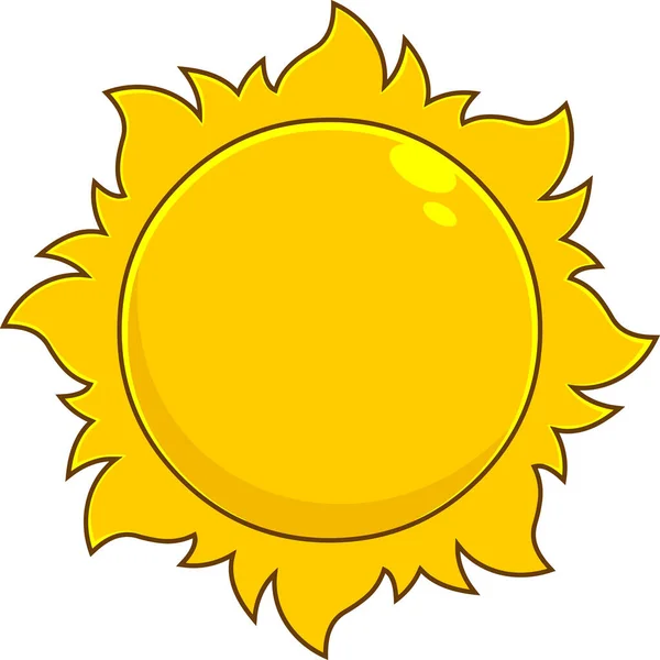 漫画のカラフルな夏の太陽のアイコン 透明感のある背景に孤立したラスターハンドドローイラスト — ストックベクタ