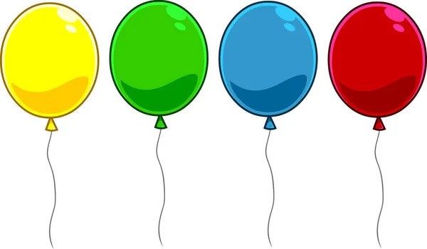 Globos Colores Aislados Sobre Fondo Blanco — Archivo Imágenes Vectoriales