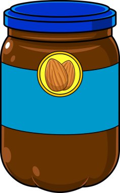 Bir kavanoz fıstık ezmesinin vektör çizimi