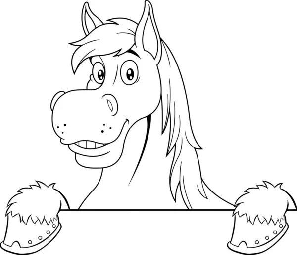 Ilustração Com Desenho Cavalo Bonito —  Vetores de Stock