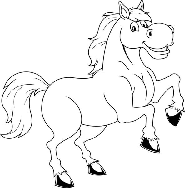 Libro Para Colorear Con Caballo — Vector de stock