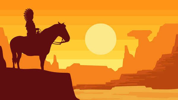 man on horse at sunset 