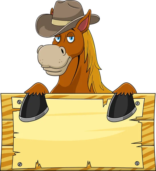 Cartoon Illustratie Van Schattig Paard Met Een Frame — Stockvector