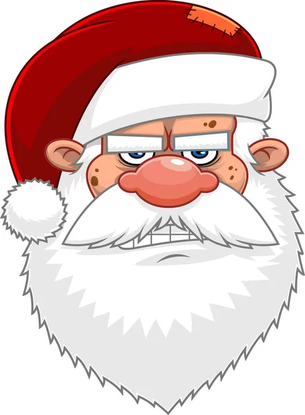 Weihnachtsmann Mit Bart Und Hut — Stockvektor