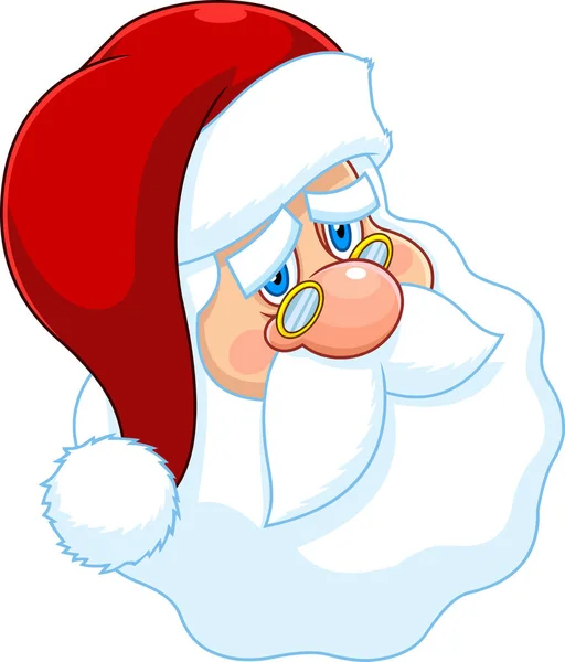 Üzgün Noel Baba Nın Vektör Karikatürü Çizimi — Stok Vektör