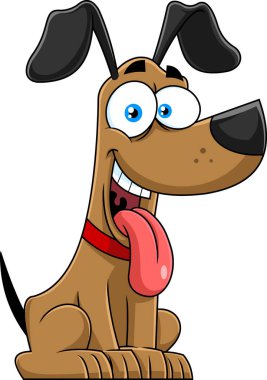 Mutlu çizgi film köpek vektör illüstrasyonu