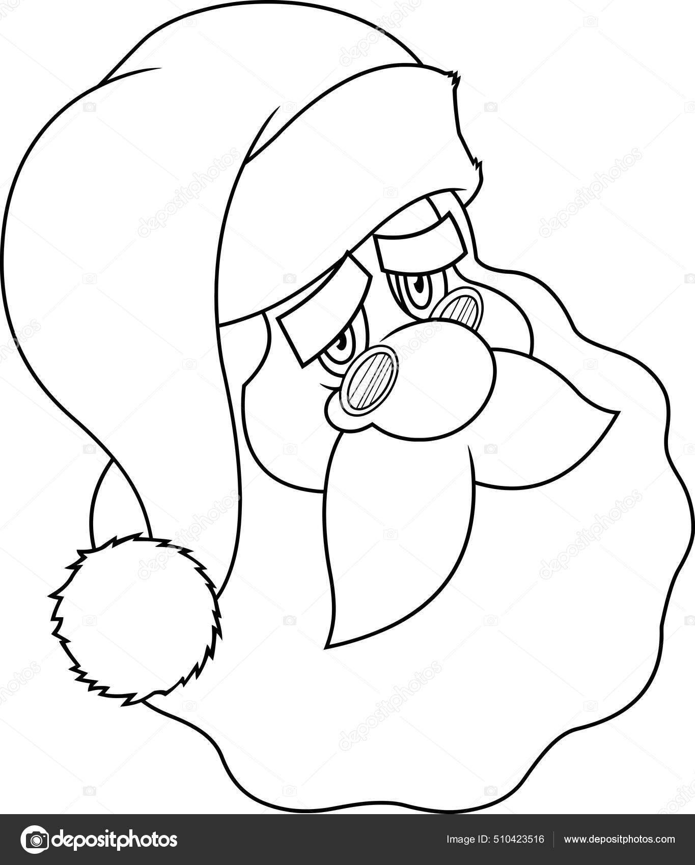 Hand drawn cartoon of santa claus face clip art Vector Image