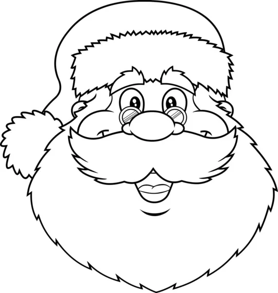 Classic Santa Claus Face Portrait Cartoon Character Vector Hand Drawn — Stock Vector