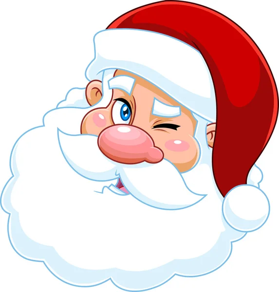 Klasyczny Santa Claus Twarz Portret Postać Kreskówek Wektor Ręcznie Rysowane — Wektor stockowy