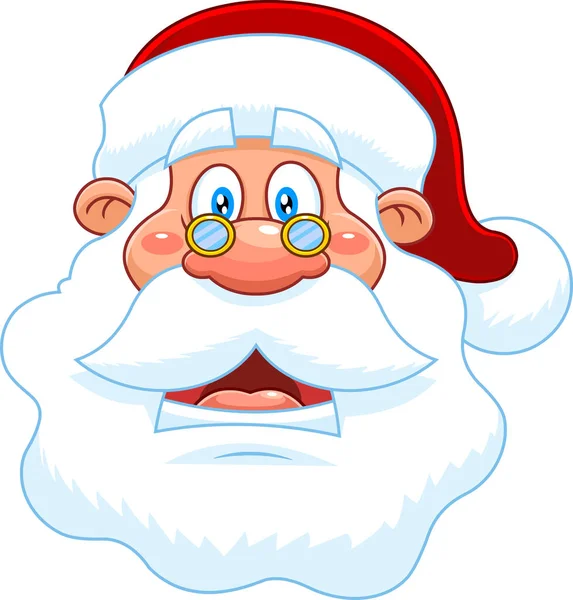 Klassischer Weihnachtsmann Gesicht Portrait Cartoon Charakter Vektor Hand Gezeichnet Illustration — Stockvektor