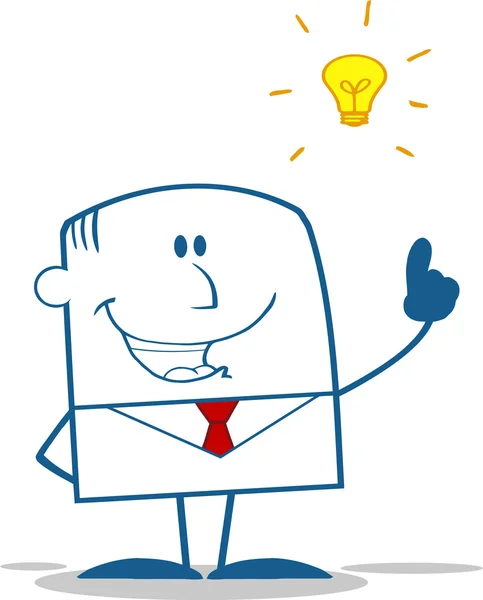 Happy Businessman With A Bright Idea Monochrome — Stock Photo, Image