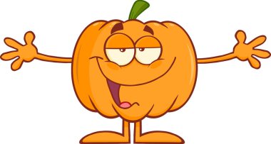 Funny halloween balkabağı karakter sarılma için Kollarını açarak