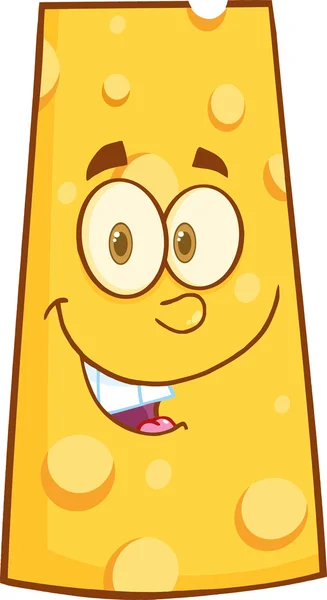 Caráter de desenhos animados de queijo suíço sorridente — Fotografia de Stock