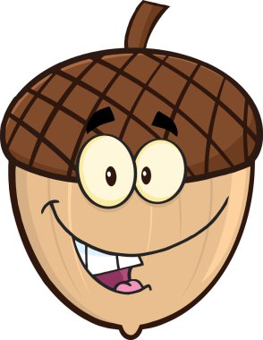 Gülümseyen meşe palamudu çizgi film çizgi film karakteri