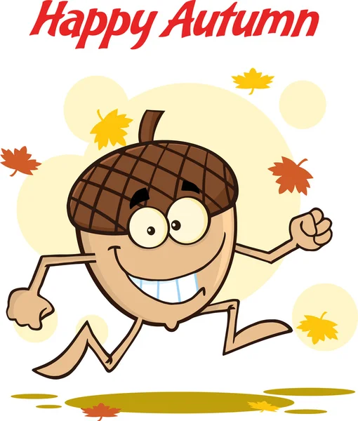 Feliz otoño con divertido personaje de dibujos animados de maíz —  Fotos de Stock
