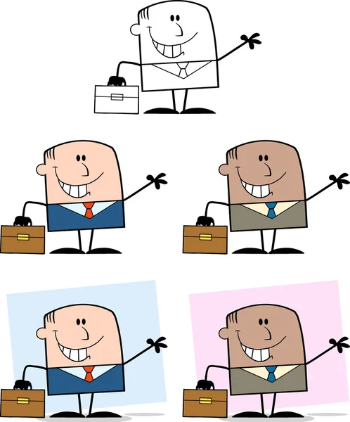 ビジネスマンの男漫画 10 文字コレクション セット — ストック写真