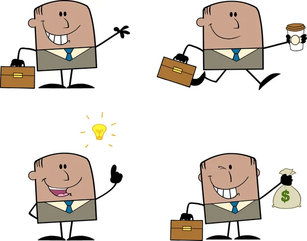 Businessman Dude Cartoon Character 2  Collection Set — Stock Photo, Image