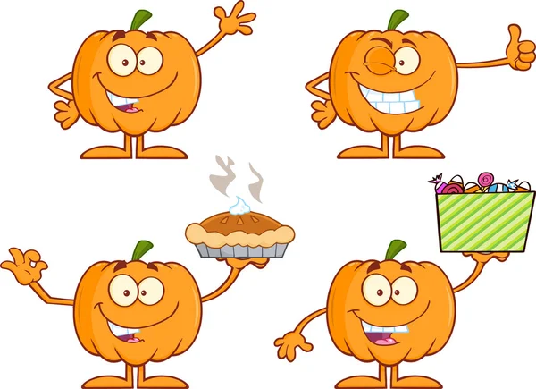 Pumpkin Cartoon Character Series 1. Collection Set — Stock Photo, Image