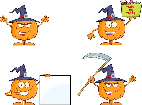 Pumpkin Cartoon Character Series 5. Collection Set — Stock Photo, Image