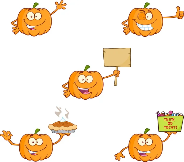 Pumpkin Cartoon Character Series 6. Conjunto de colecção — Fotografia de Stock