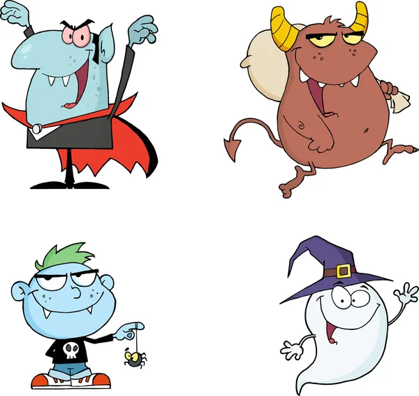 Halloween Cartoon Characters Series 1. Collection Set — Stock Photo, Image