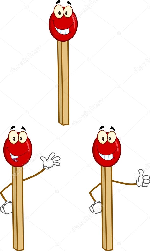 Match Stick Cartoon Characters 1. Collection Set — Stock Photo