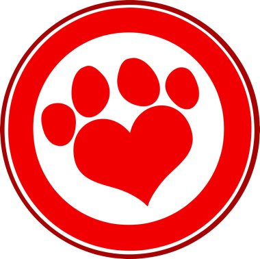 Aşk pençe baskı kırmızı daire Banner tasarımı