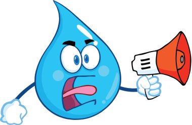 kızgın su damla karakter megafon çığlık