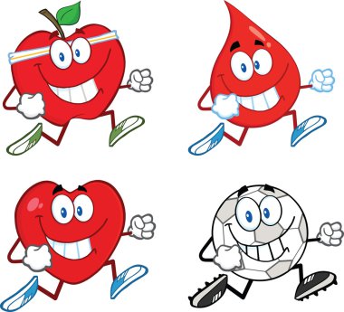 Maskot çizgi film karakteri koşu