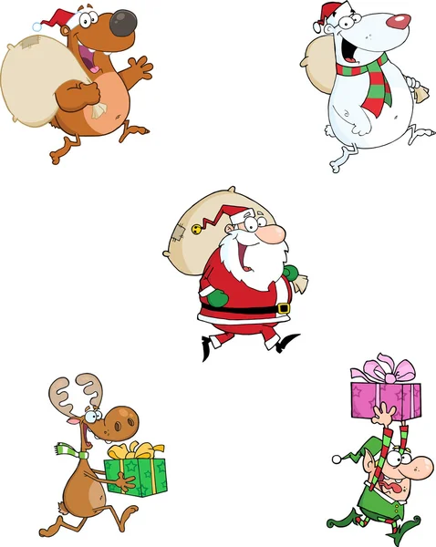 Christmas Cartoon Characters — Stock Photo, Image