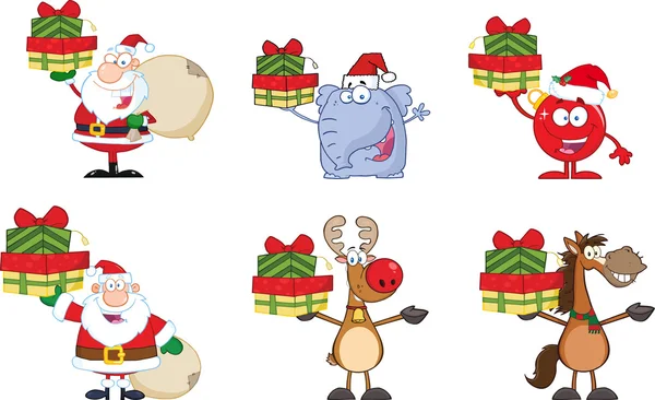 Personajes de dibujos animados de Navidad . — Foto de Stock